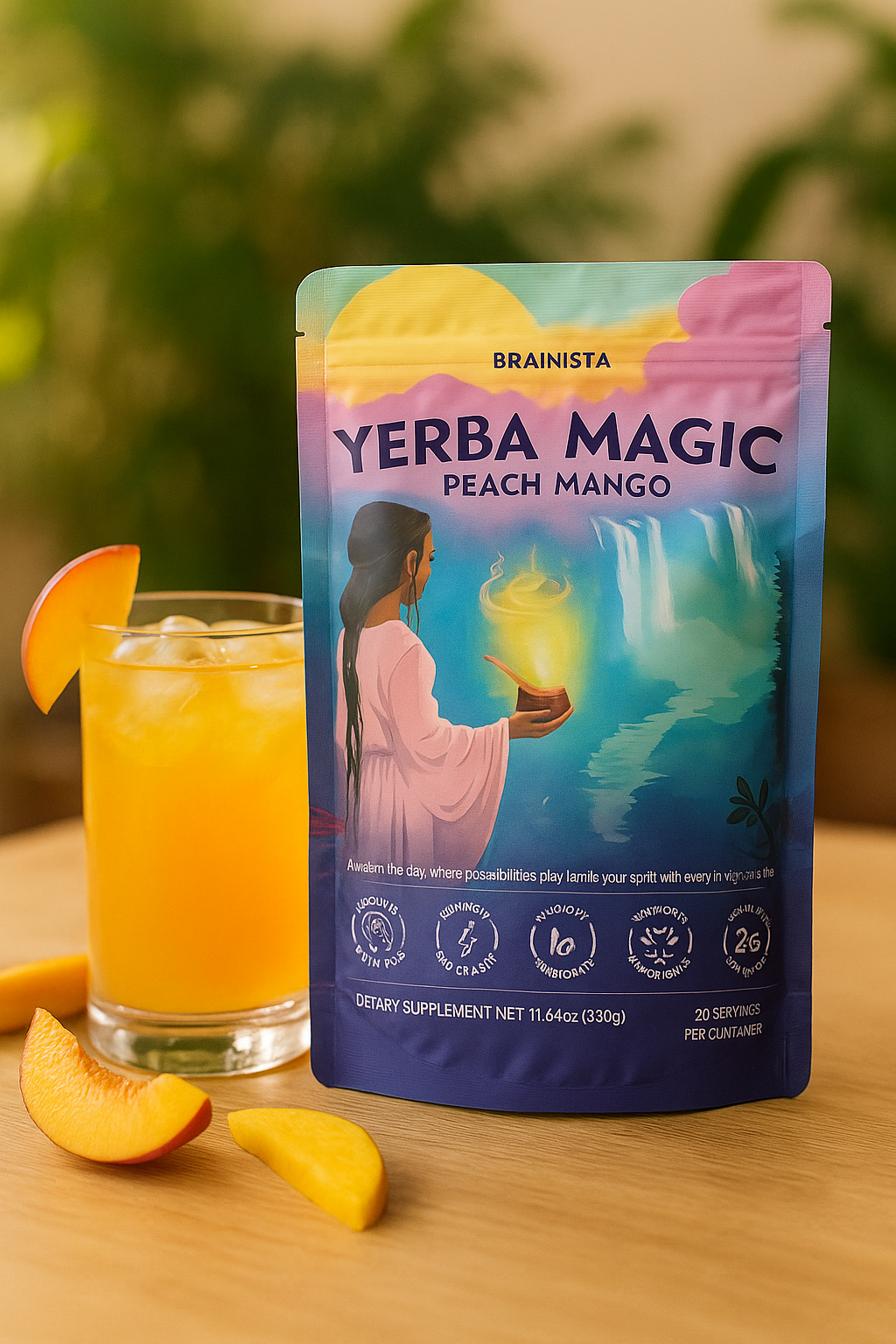 Yerba Magic Peach Mango – Energía Natural + Probióticos